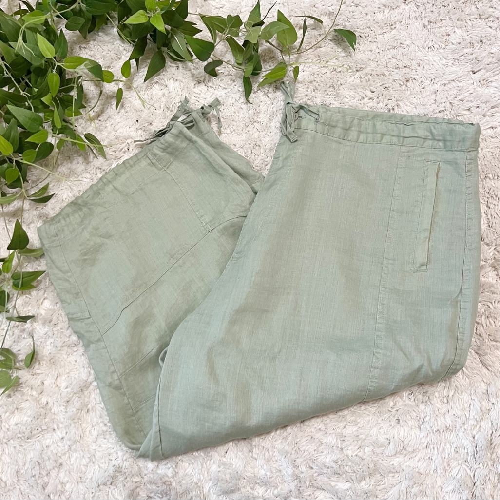 Newgen Green Linen Womans Capri Pants Size 3xl